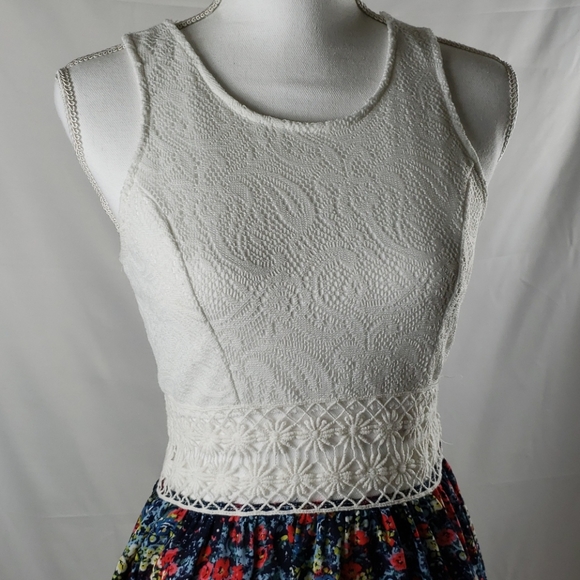 Bailey Blue Lace Flowered Dress Size M - Picture 2 of 7